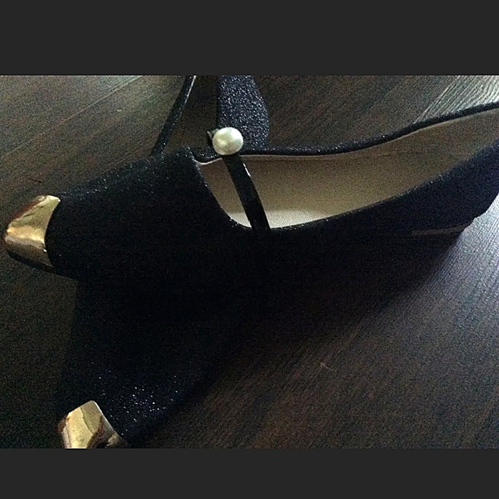 Ladies Black with Sparkles Dress Flats size "38"